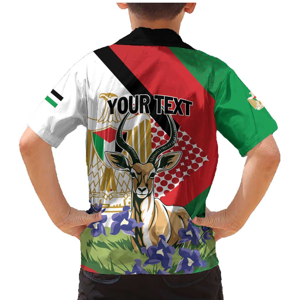 Personalized Palestine Family Matching Mermaid Dress and Hawaiian Shirt Mountain Gazelle With Faqqua Iris - Wonder Print Shop