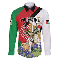 Personalized Palestine Family Matching Short Sleeve Bodycon Dress and Hawaiian Shirt Mountain Gazelle With Faqqua Iris - Wonder Print Shop