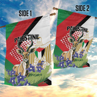 Palestine Garden Flag Mountain Gazelle With Faqqua Iris - Wonder Print Shop