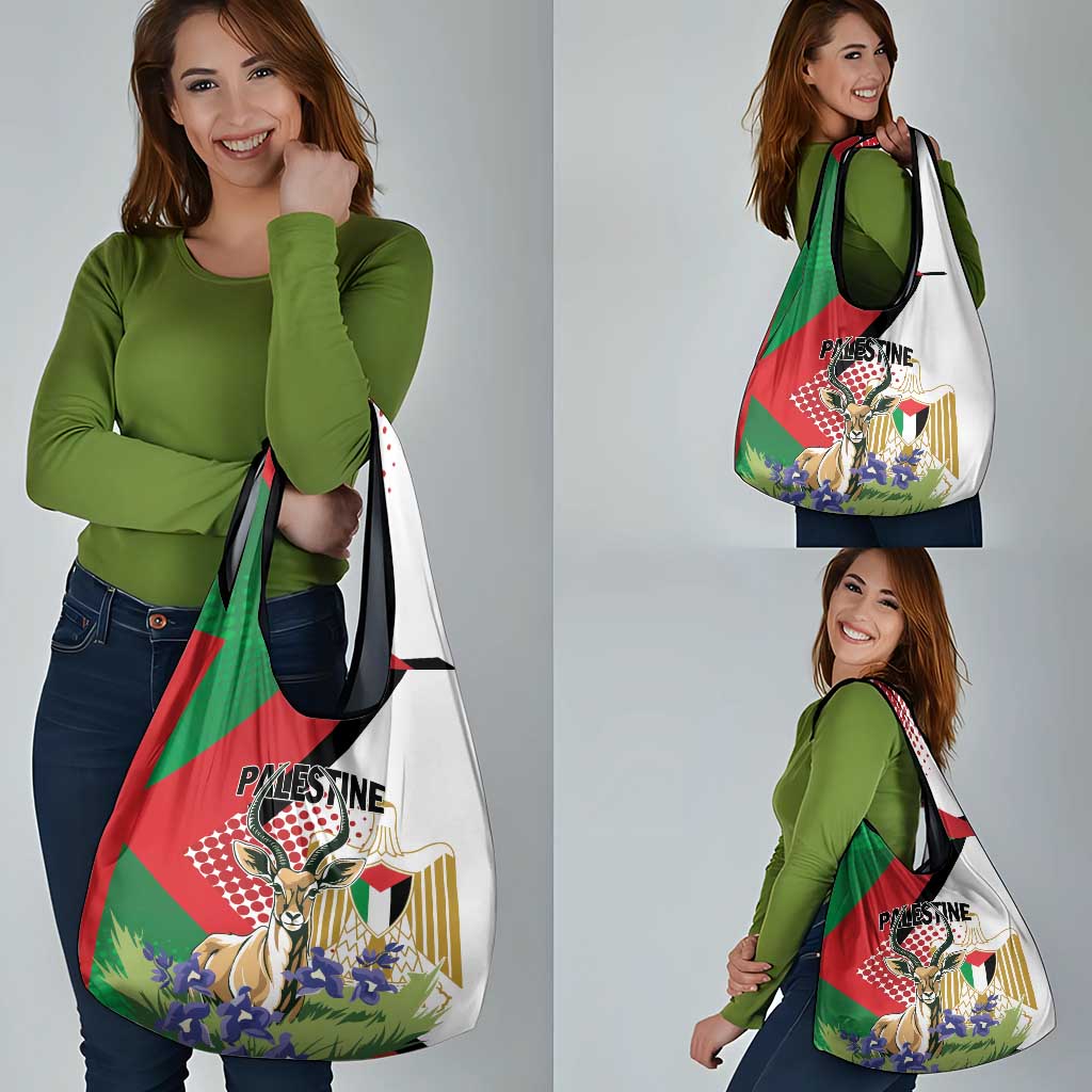 Palestine Grocery Bag Mountain Gazelle With Faqqua Iris