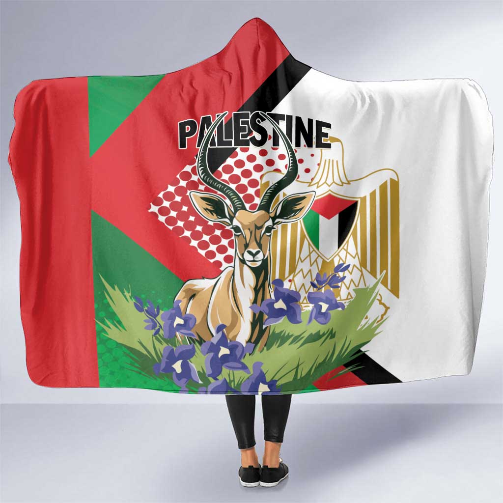 Palestine Hooded Blanket Mountain Gazelle With Faqqua Iris
