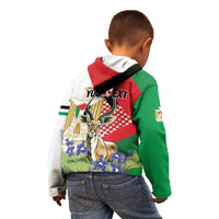 Personalized Palestine Kid Hoodie Mountain Gazelle With Faqqua Iris - Wonder Print Shop
