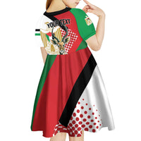 Personalized Palestine Kid Short Sleeve Dress Mountain Gazelle With Faqqua Iris - Wonder Print Shop