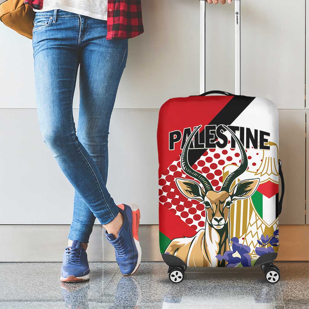 Palestine Luggage Cover Mountain Gazelle With Faqqua Iris - Wonder Print Shop