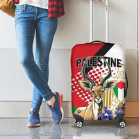 Palestine Luggage Cover Mountain Gazelle With Faqqua Iris - Wonder Print Shop