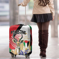 Palestine Luggage Cover Mountain Gazelle With Faqqua Iris - Wonder Print Shop