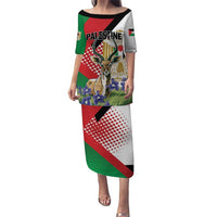 Personalized Palestine Puletasi Mountain Gazelle With Faqqua Iris - Wonder Print Shop