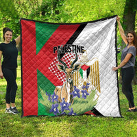 Palestine Quilt Mountain Gazelle With Faqqua Iris - Wonder Print Shop