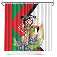 Palestine Shower Curtain Mountain Gazelle With Faqqua Iris