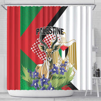 Palestine Shower Curtain Mountain Gazelle With Faqqua Iris