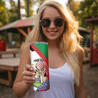 Personalized Palestine Skinny Tumbler Mountain Gazelle With Faqqua Iris - Wonder Print Shop