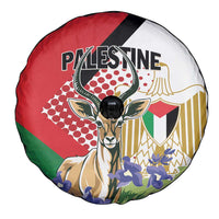 Palestine Spare Tire Cover Mountain Gazelle With Faqqua Iris - Wonder Print Shop