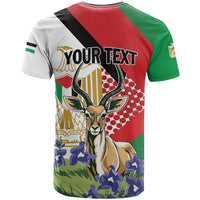 Personalized Palestine T Shirt Mountain Gazelle With Faqqua Iris - Wonder Print Shop