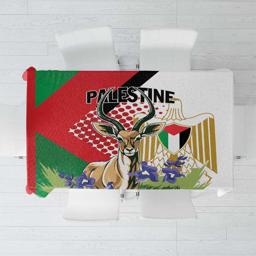 Palestine Tablecloth Mountain Gazelle With Faqqua Iris - Wonder Print Shop