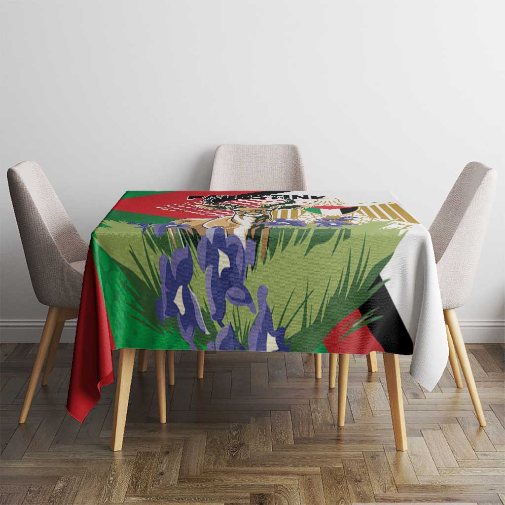 Palestine Tablecloth Mountain Gazelle With Faqqua Iris - Wonder Print Shop