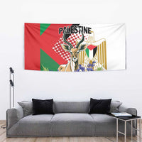 Palestine Tapestry Mountain Gazelle With Faqqua Iris - Wonder Print Shop