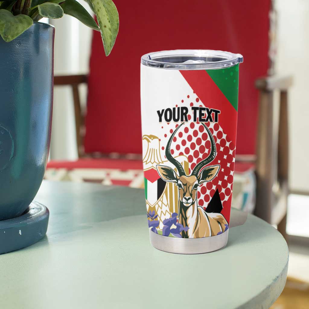 Personalized Palestine Tumbler Cup Mountain Gazelle With Faqqua Iris - Wonder Print Shop
