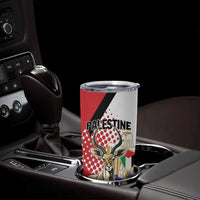 Personalized Palestine Tumbler Cup Mountain Gazelle With Faqqua Iris - Wonder Print Shop