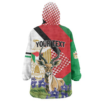 Personalized Palestine Wearable Blanket Hoodie Mountain Gazelle With Faqqua Iris - Wonder Print Shop