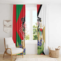 Palestine Window Curtain Mountain Gazelle With Faqqua Iris - Wonder Print Shop