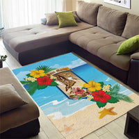 Collectivity of Saint Martin Area Rug Hibiscus Flowers Tropical Beach - Wonder Print Shop