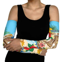 Personalized Collectivity of Saint Martin Arm Sleeves Hibiscus Flowers Tropical Beach - Wonder Print Shop