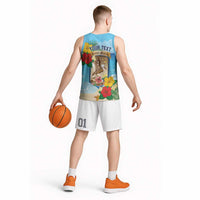Personalized Collectivity of Saint Martin Basketball Jersey Hibiscus Flowers Tropical Beach - Wonder Print Shop
