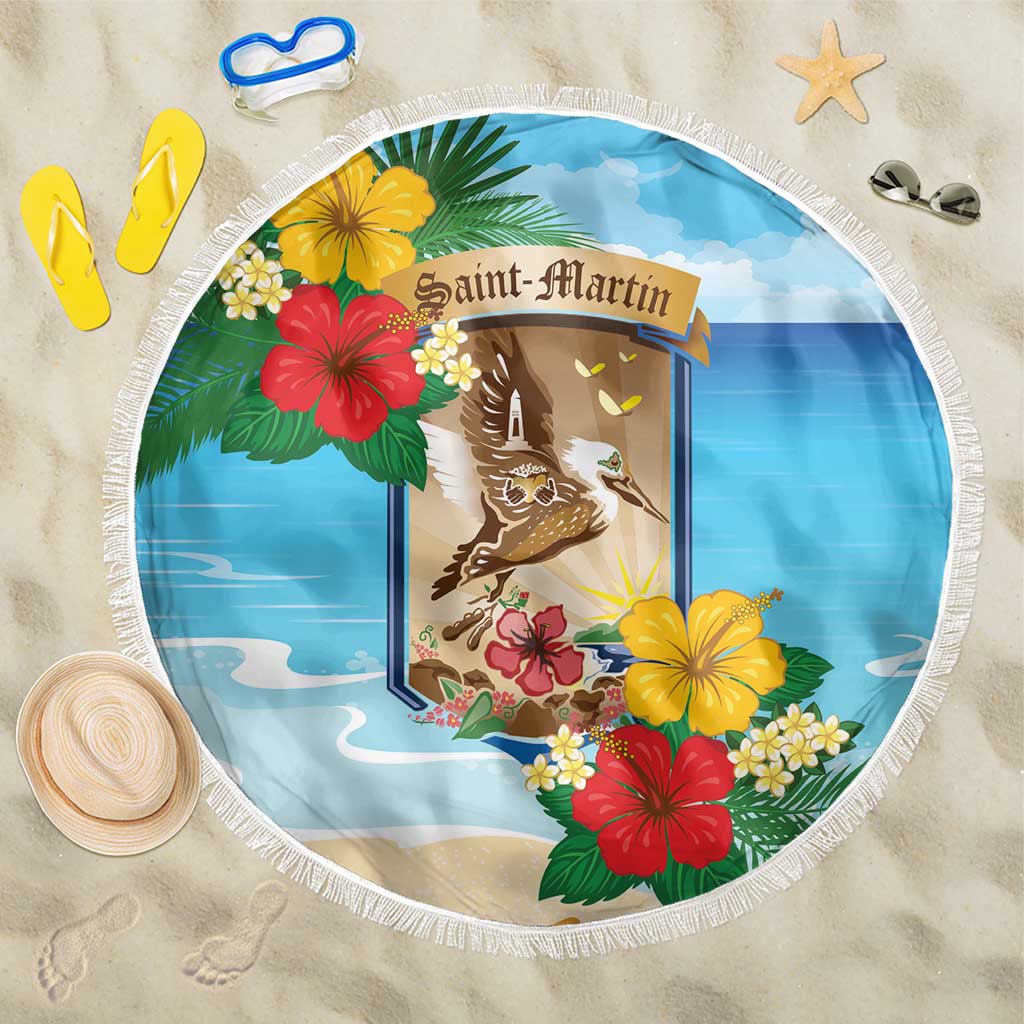 Collectivity of Saint Martin Beach Blanket Hibiscus Flowers Tropical Beach - Wonder Print Shop