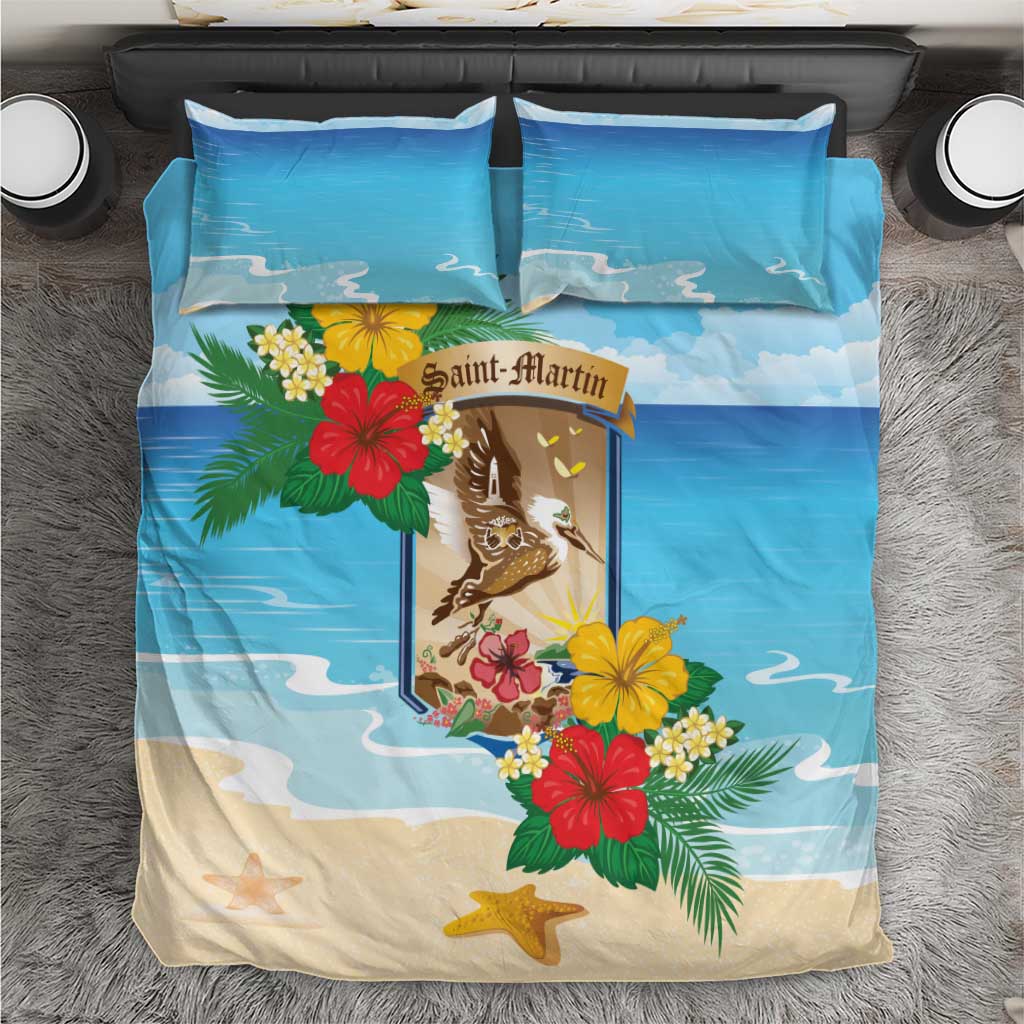 Collectivity of Saint Martin Bedding Set Hibiscus Flowers Tropical Beach - Wonder Print Shop