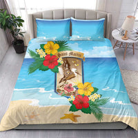 Collectivity of Saint Martin Bedding Set Hibiscus Flowers Tropical Beach - Wonder Print Shop