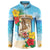 Personalized Collectivity of Saint Martin Button Sweatshirt Hibiscus Flowers Tropical Beach - Wonder Print Shop