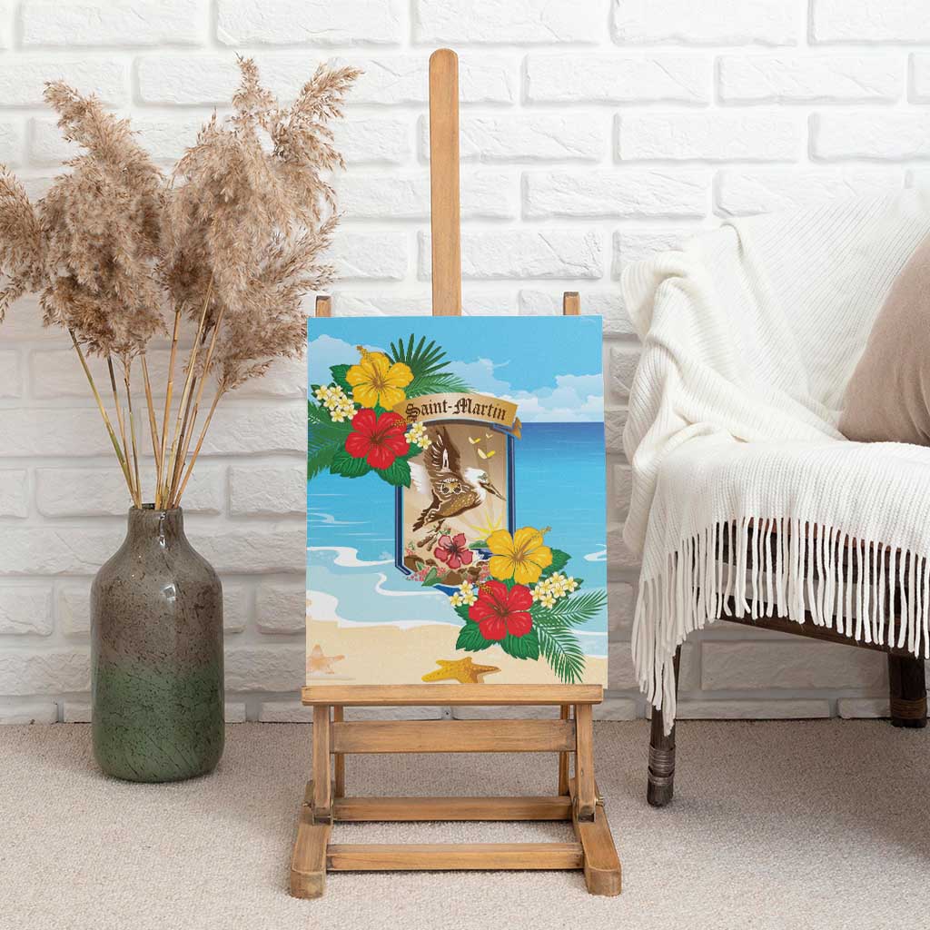 Collectivity of Saint Martin Canvas Wall Art Hibiscus Flowers Tropical Beach - Wonder Print Shop