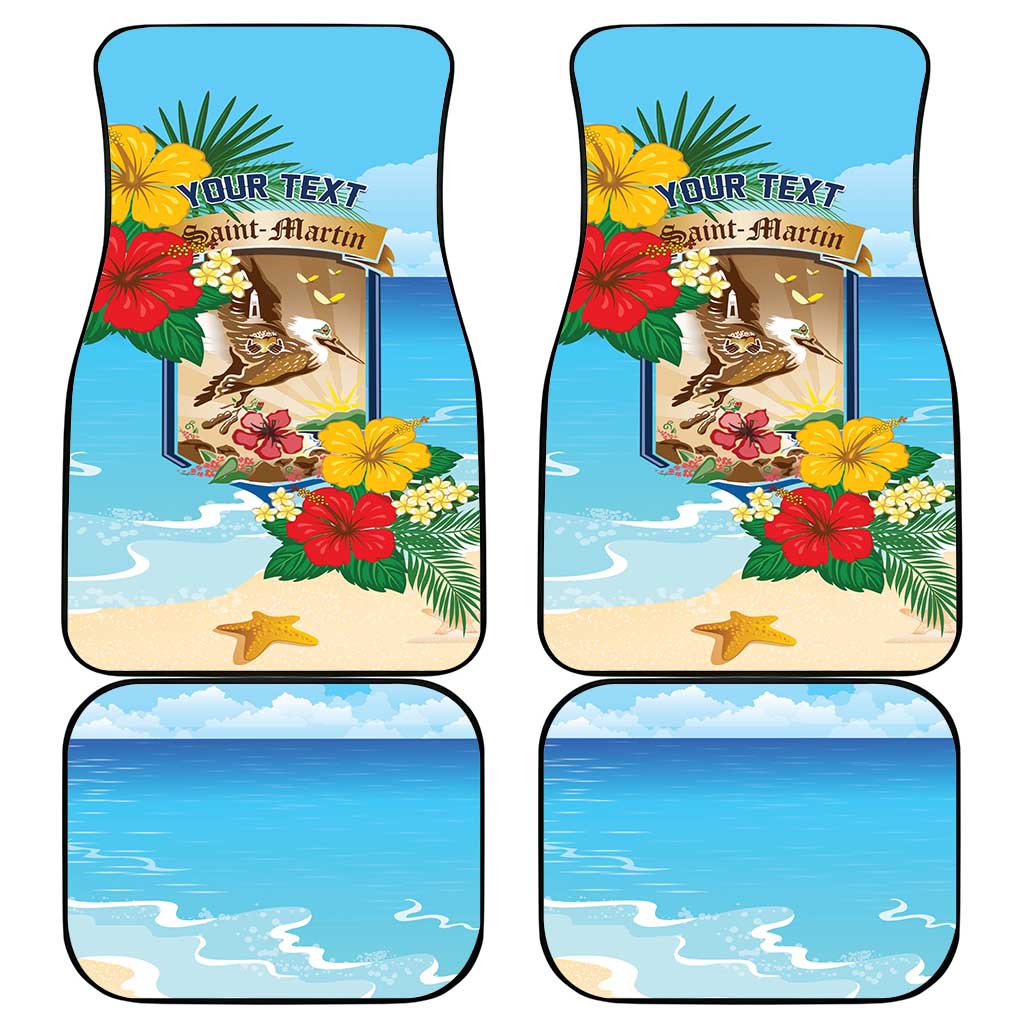 Personalized Collectivity of Saint Martin Car Mats Hibiscus Flowers Tropical Beach - Wonder Print Shop