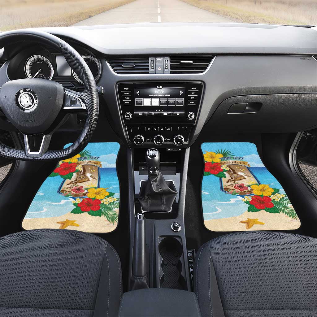 Personalized Collectivity of Saint Martin Car Mats Hibiscus Flowers Tropical Beach - Wonder Print Shop