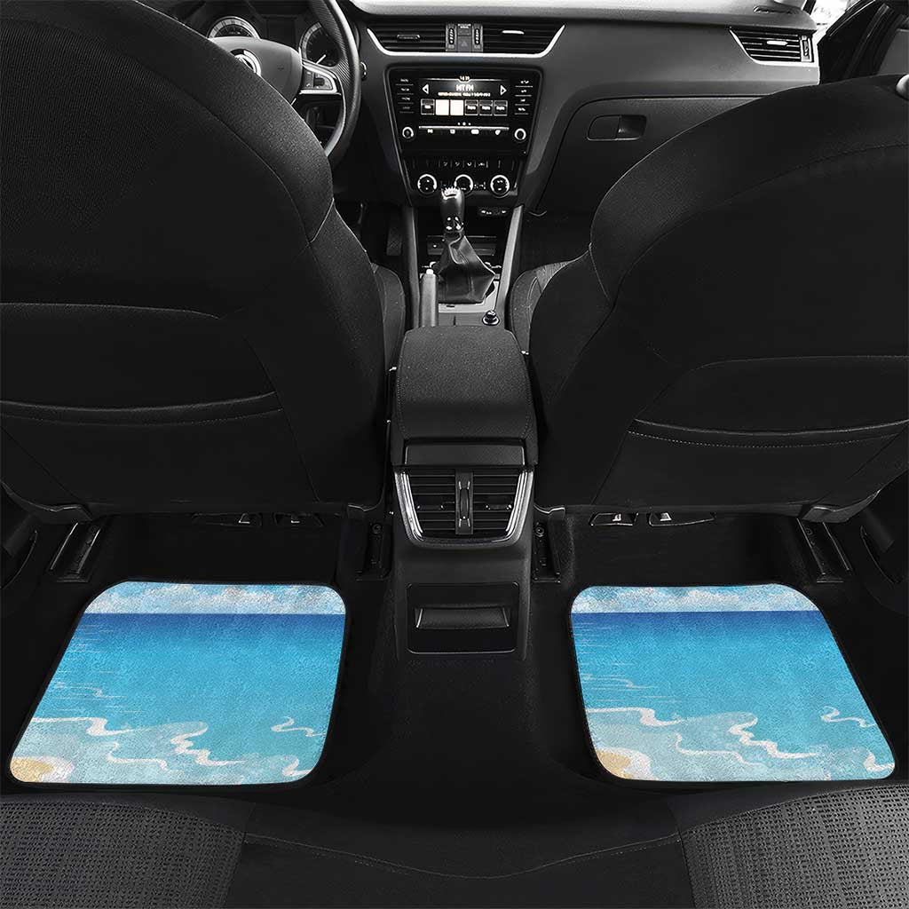 Personalized Collectivity of Saint Martin Car Mats Hibiscus Flowers Tropical Beach - Wonder Print Shop