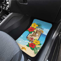Personalized Collectivity of Saint Martin Car Mats Hibiscus Flowers Tropical Beach - Wonder Print Shop