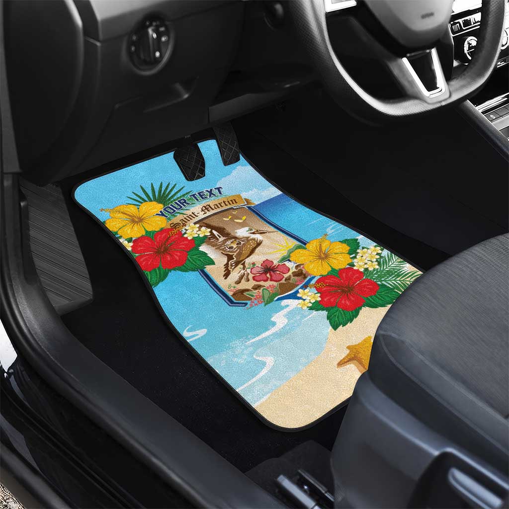 Personalized Collectivity of Saint Martin Car Mats Hibiscus Flowers Tropical Beach - Wonder Print Shop