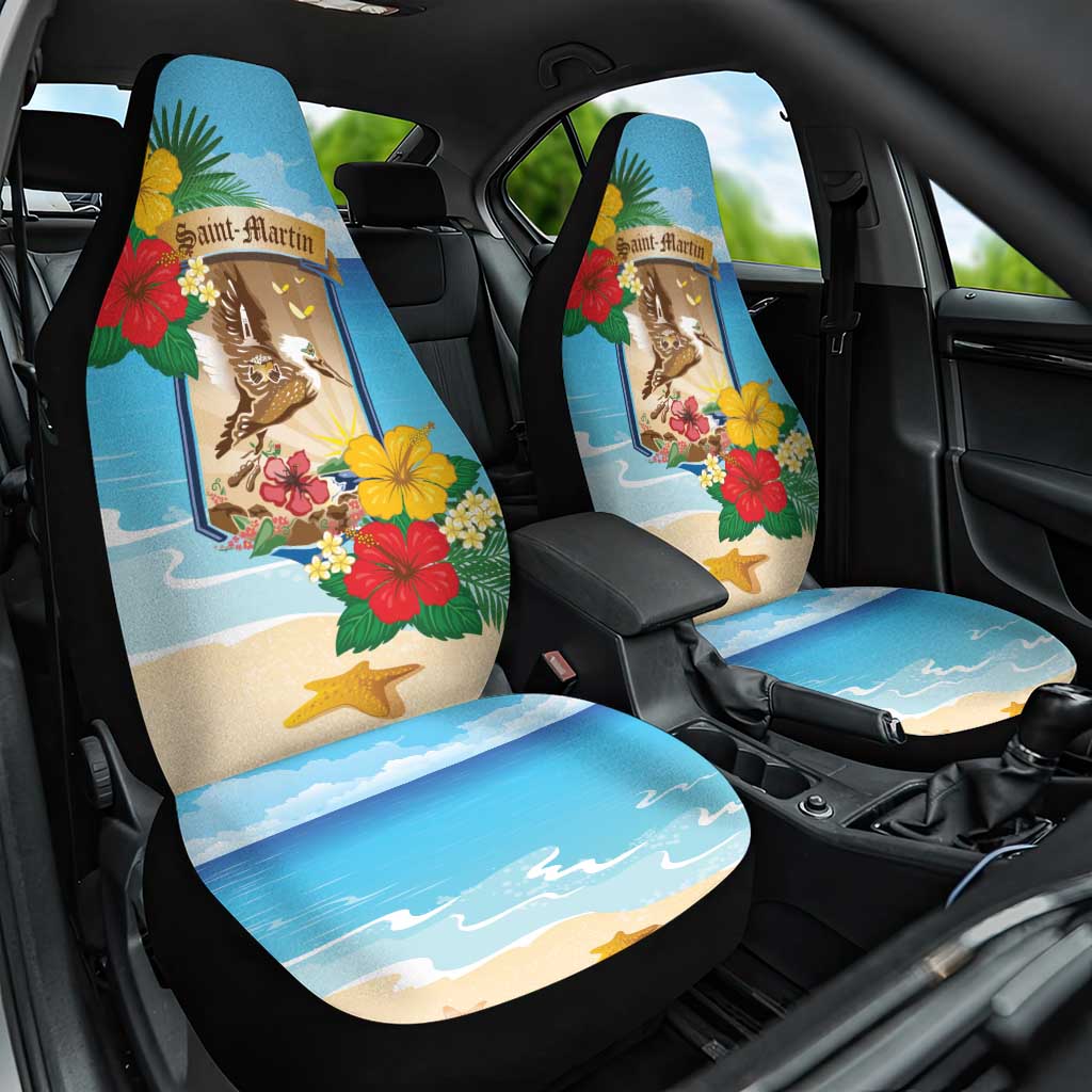 Collectivity of Saint Martin Car Seat Cover Hibiscus Flowers Tropical Beach - Wonder Print Shop