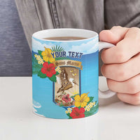 Personalized Collectivity of Saint Martin Ceramic Mug Hibiscus Flowers Tropical Beach - Wonder Print Shop