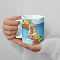 Personalized Collectivity of Saint Martin Ceramic Mug Hibiscus Flowers Tropical Beach - Wonder Print Shop