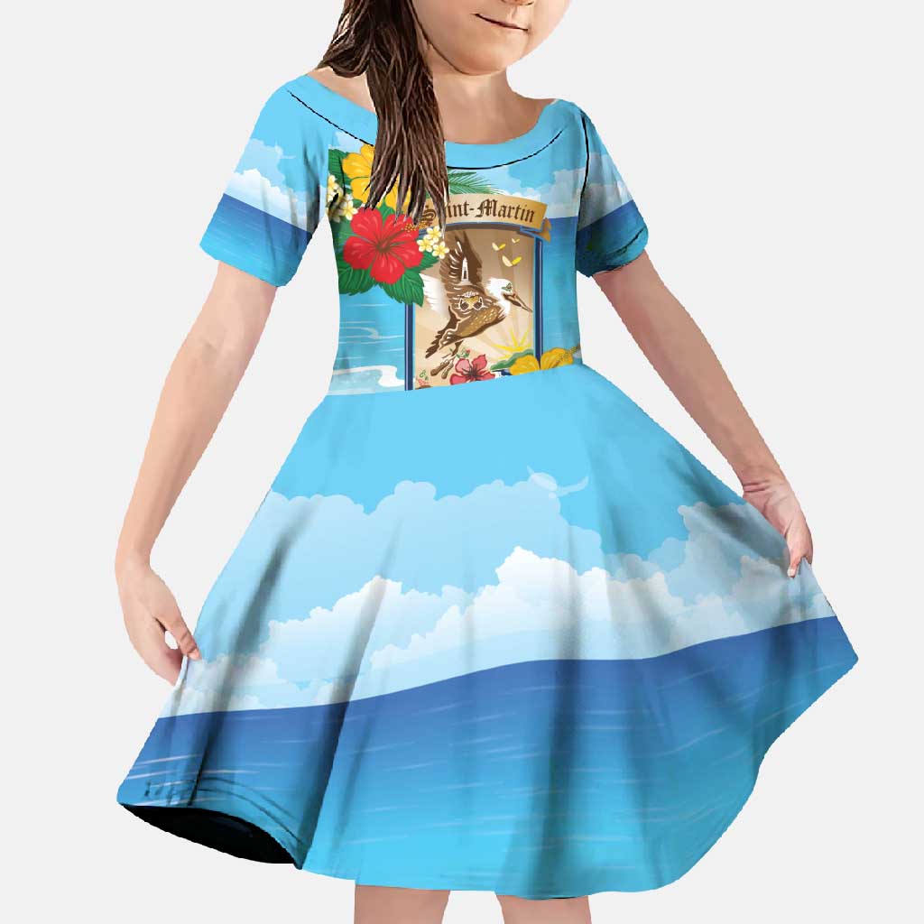 Personalized Collectivity of Saint Martin Family Matching Long Sleeve Bodycon Dress and Hawaiian Shirt Hibiscus Flowers Tropical Beach - Wonder Print Shop