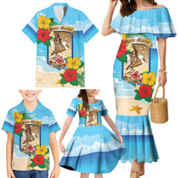 Personalized Collectivity of Saint Martin Family Matching Mermaid Dress and Hawaiian Shirt Hibiscus Flowers Tropical Beach - Wonder Print Shop