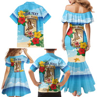 Personalized Collectivity of Saint Martin Family Matching Mermaid Dress and Hawaiian Shirt Hibiscus Flowers Tropical Beach - Wonder Print Shop