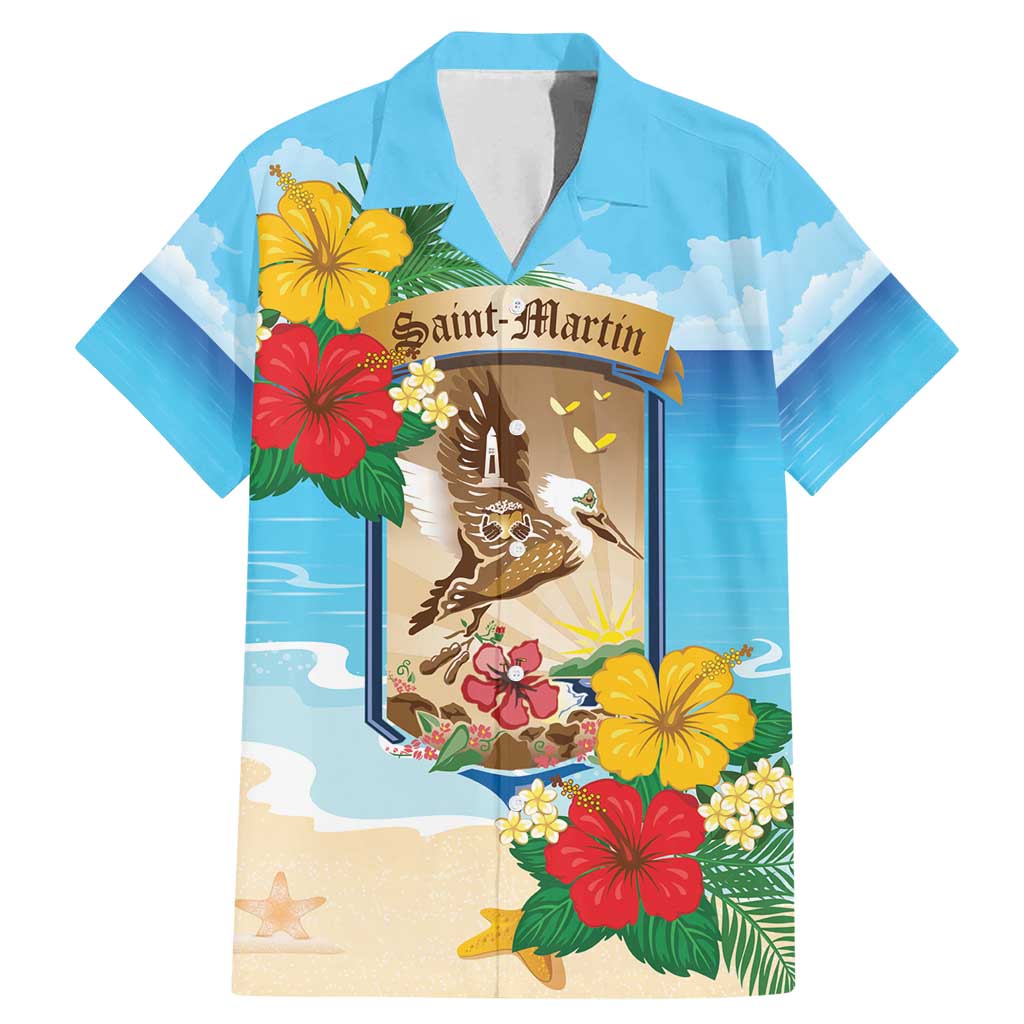 Personalized Collectivity of Saint Martin Family Matching Mermaid Dress and Hawaiian Shirt Hibiscus Flowers Tropical Beach - Wonder Print Shop