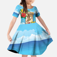 Personalized Collectivity of Saint Martin Family Matching Off The Shoulder Long Sleeve Dress and Hawaiian Shirt Hibiscus Flowers Tropical Beach - Wonder Print Shop