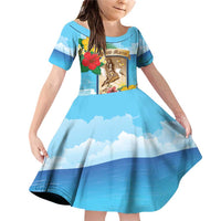 Personalized Collectivity of Saint Martin Family Matching Off Shoulder Short Dress and Hawaiian Shirt Hibiscus Flowers Tropical Beach - Wonder Print Shop