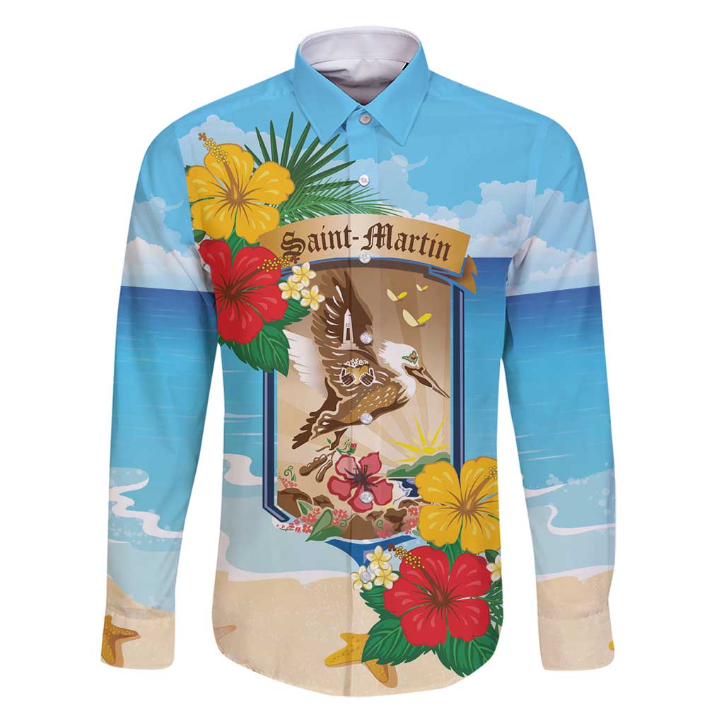 Personalized Collectivity of Saint Martin Family Matching Puletasi and Hawaiian Shirt Hibiscus Flowers Tropical Beach - Wonder Print Shop