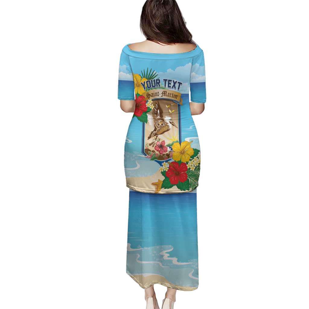 Personalized Collectivity of Saint Martin Family Matching Puletasi and Hawaiian Shirt Hibiscus Flowers Tropical Beach - Wonder Print Shop