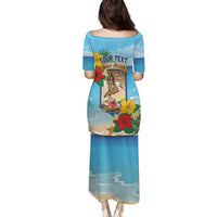 Personalized Collectivity of Saint Martin Family Matching Puletasi and Hawaiian Shirt Hibiscus Flowers Tropical Beach - Wonder Print Shop