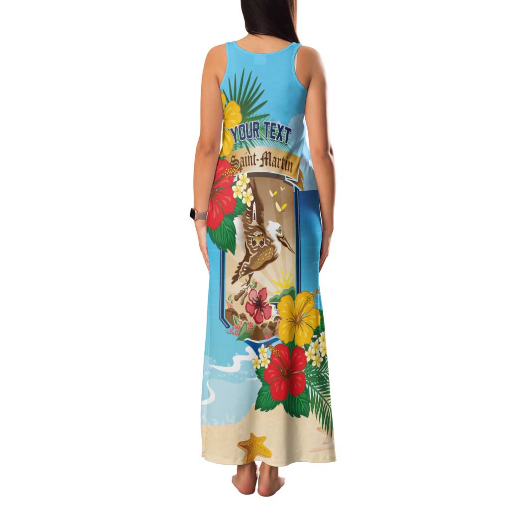 Personalized Collectivity of Saint Martin Family Matching Tank Maxi Dress and Hawaiian Shirt Hibiscus Flowers Tropical Beach - Wonder Print Shop